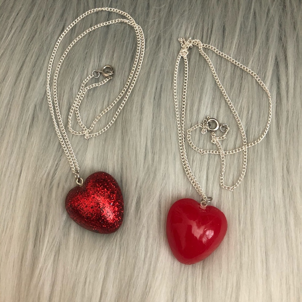 (1) Ritzee Rebel 3D Resin Heart Lovecore Necklace